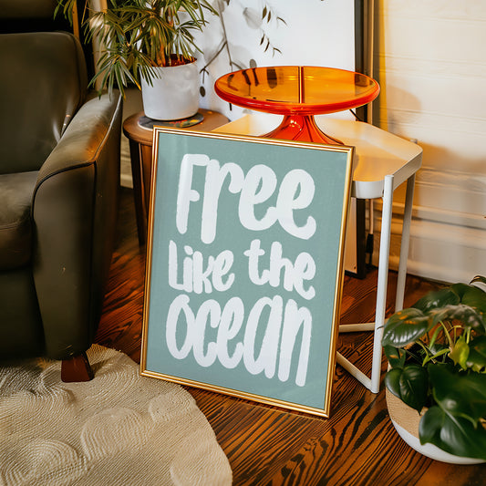 Seafoam Letters Spark Wild Freedom
