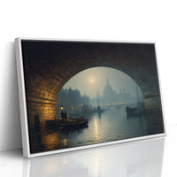 Thames Moonlight Through Stone Archways