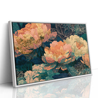 Peonies in Copper and Teal