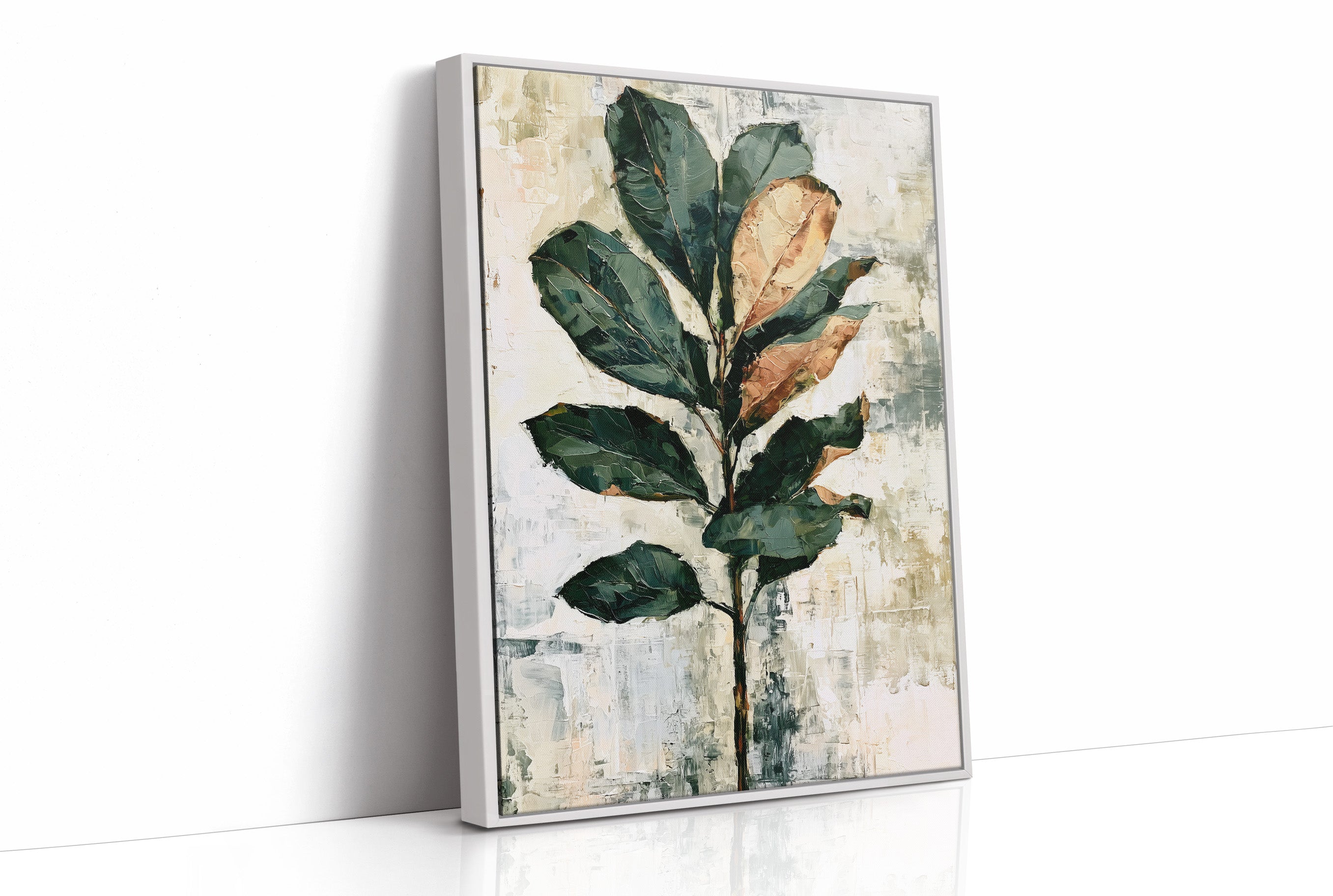 Magnolia Stem in Green and Rust