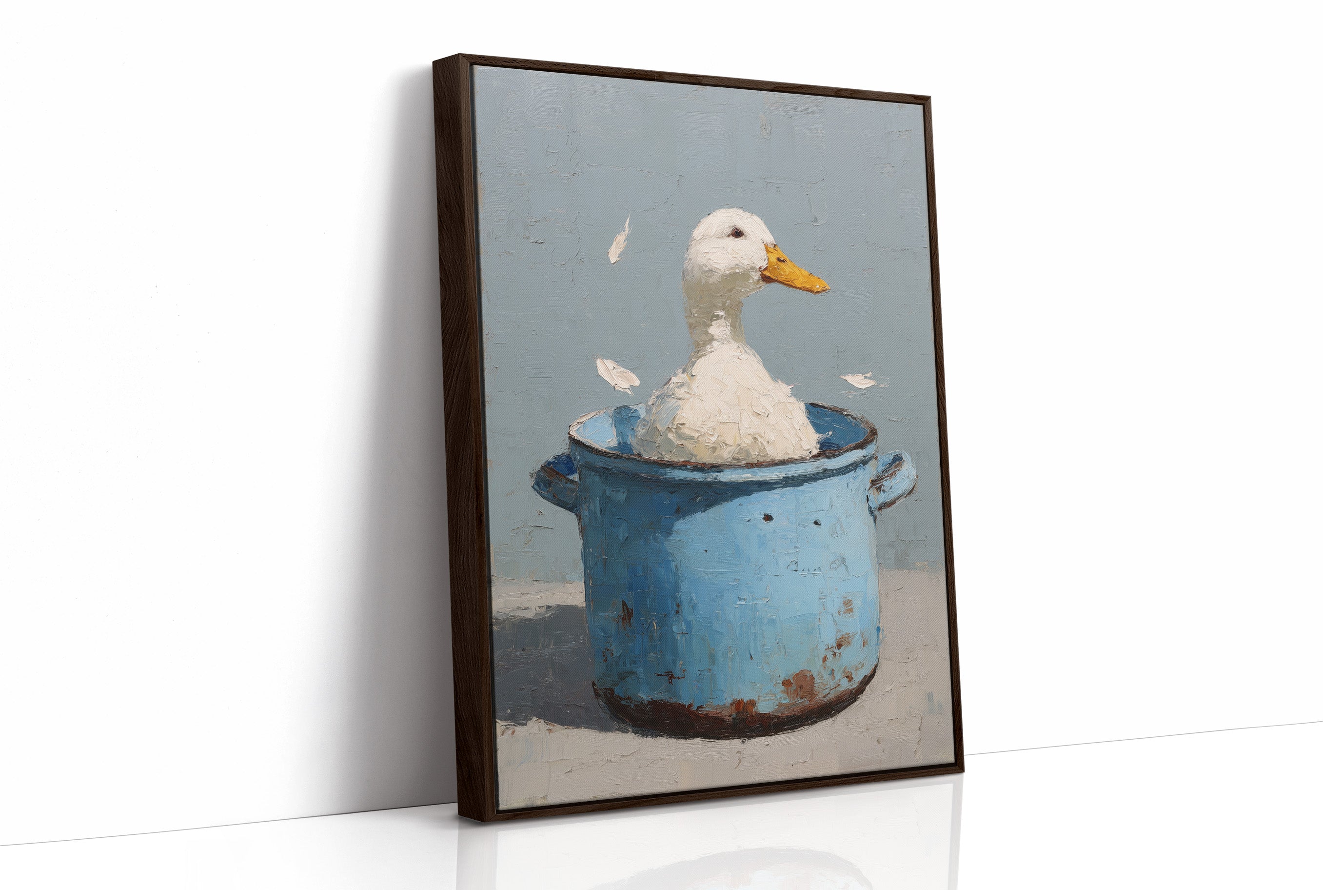 Bath Time In A Blue Pot
