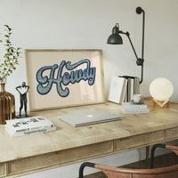 Howdy Western Typography Art – Vintage Rodeo-Style Wall Print
