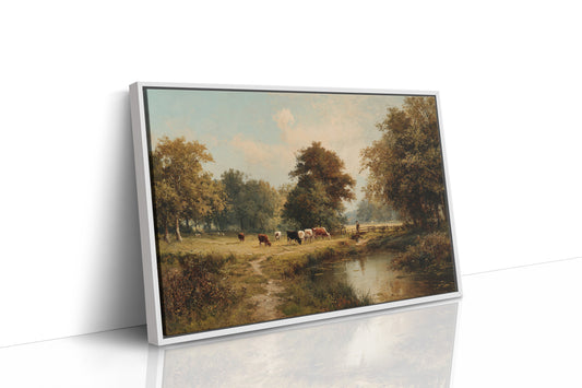 Autumn Cattle By The River's Edge