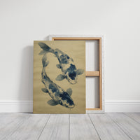 Blue Koi Dance In Golden Light