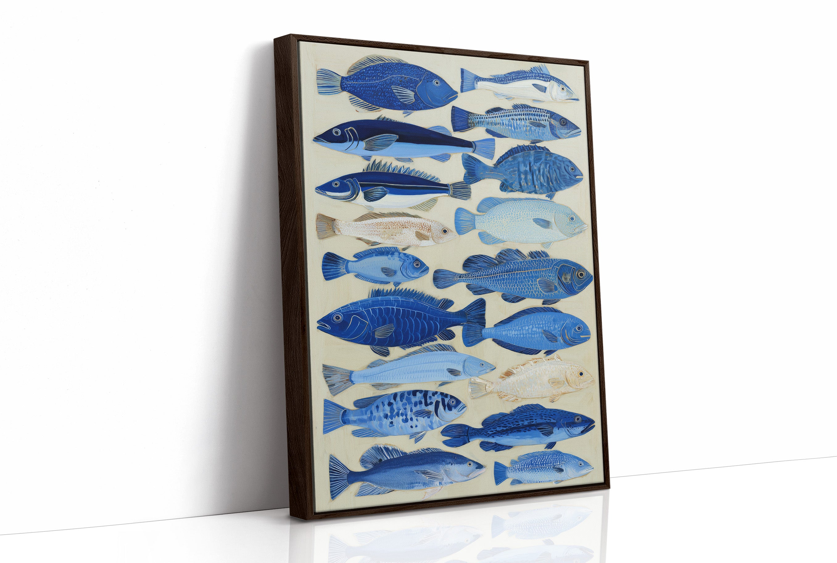 Indigo Currents Swim Against Canvas Tide