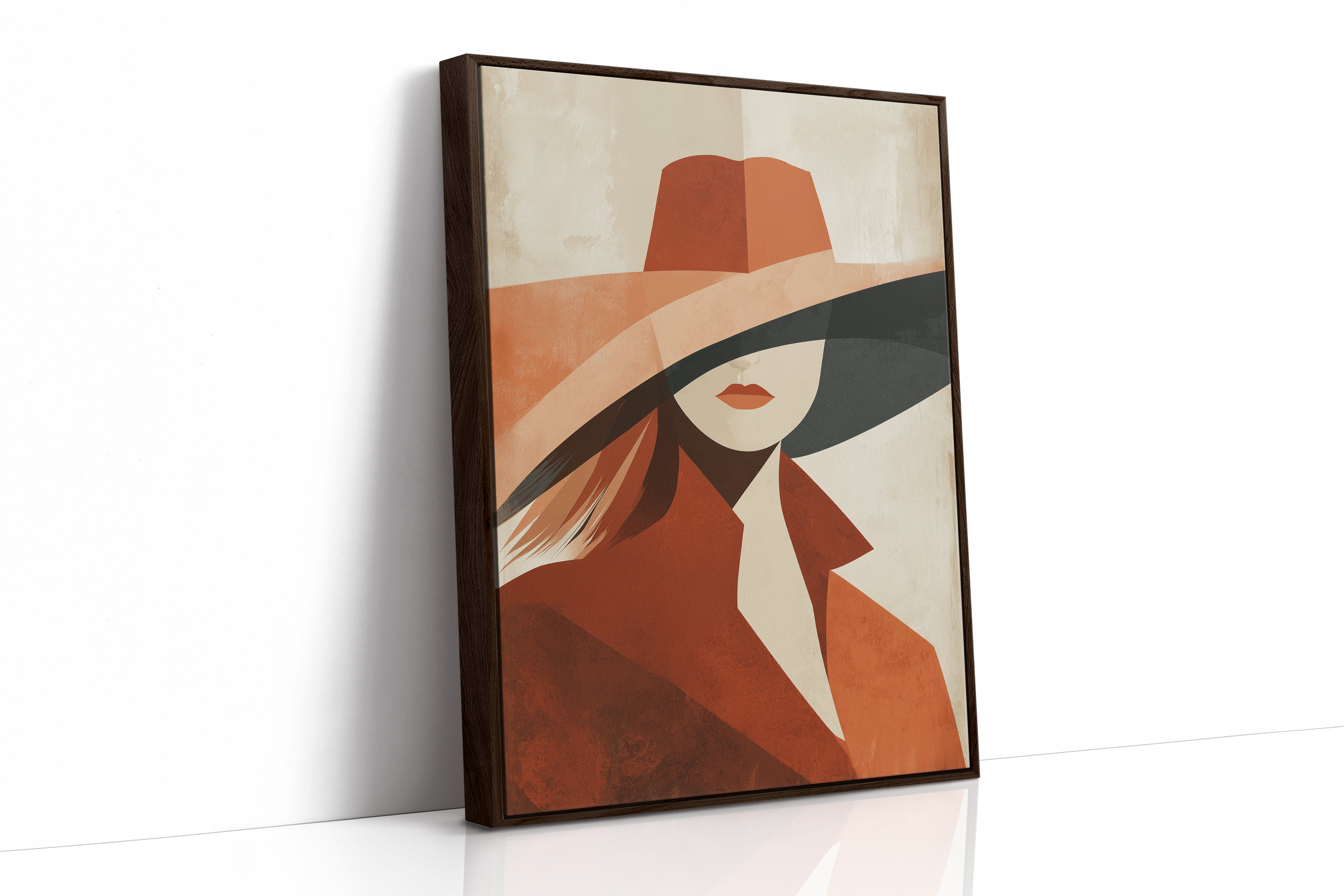 Terracotta Silhouette in Wide-Brimmed Shadow