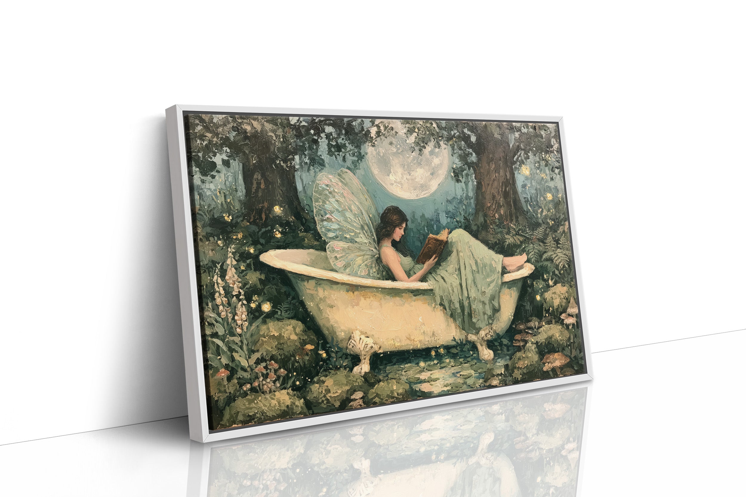 Clawfoot Tub Under a Forest Moon