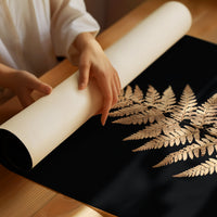 Golden Frond Against Midnight Canvas