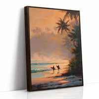 Sunset Surfers Await Their Wave