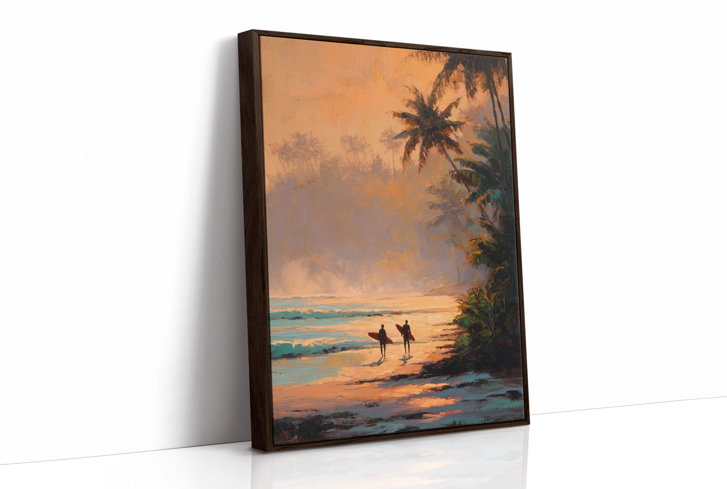 Sunset Surfers Await Their Wave