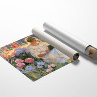 Reading Among Hollyhocks