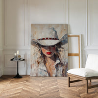 Cowgirl Grace in White Hat