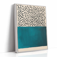 Teal Block and Ink Dots