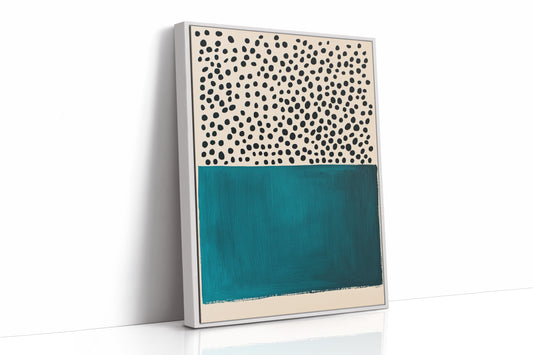 Teal Block and Ink Dots