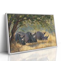 Three Giants Rest In Golden Grass