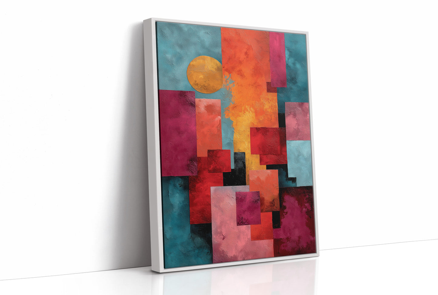 Golden Sun Through City Blocks