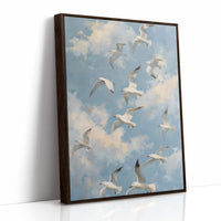 Seagulls Traverse Azure Freedom