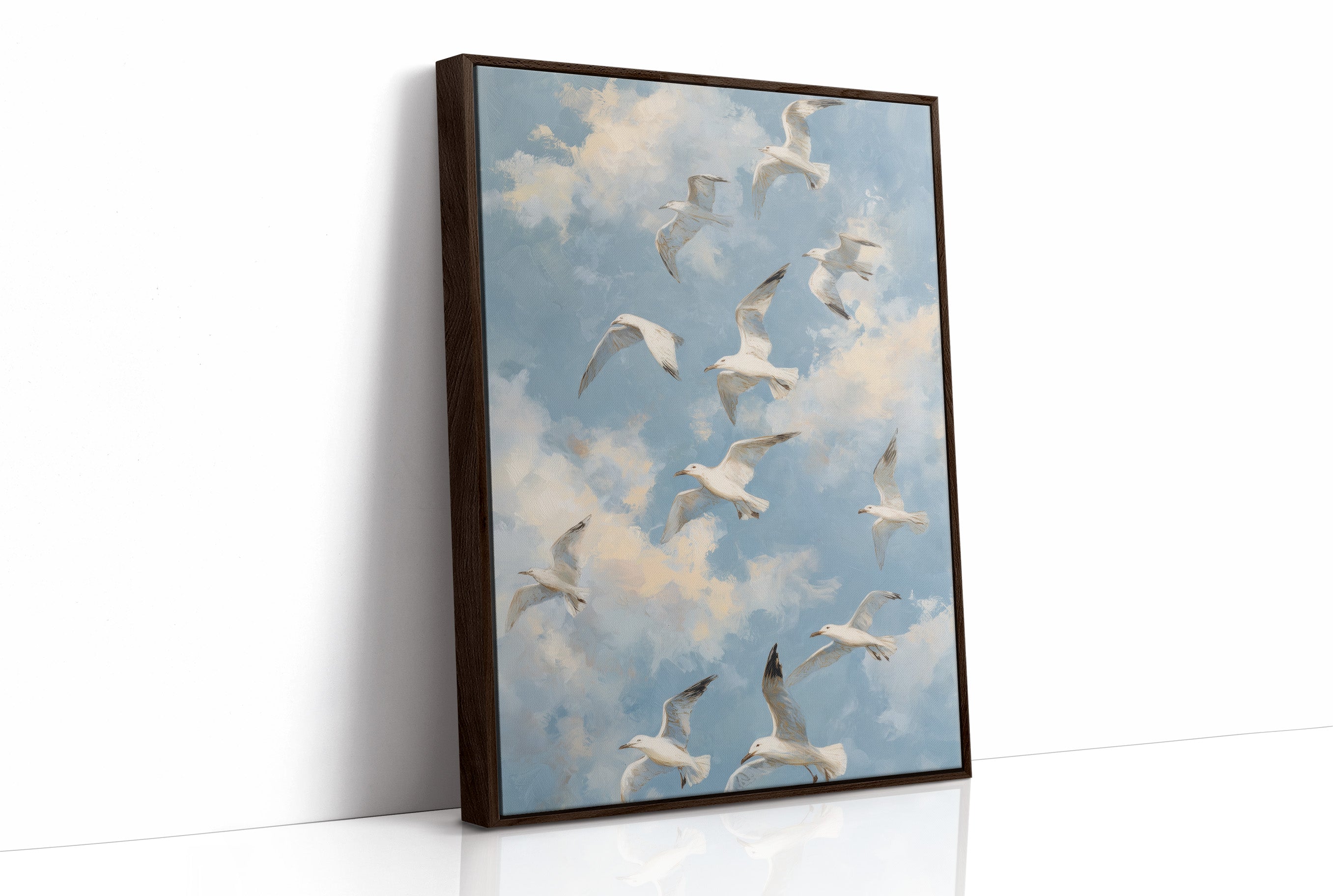 Seagulls Traverse Azure Freedom