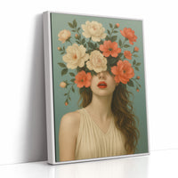 Flourish in Coral and Cream