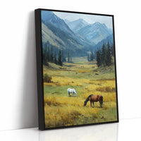 Two Horses, One Quiet Valley