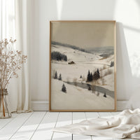 A Cabin Stands Amidst Winter's Embrace