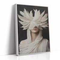 Silent Priestess in Ivory Plumes