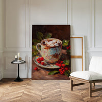 Sipping Warmth Among Winter Berries