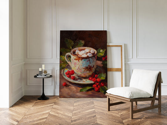 Sipping Warmth Among Winter Berries