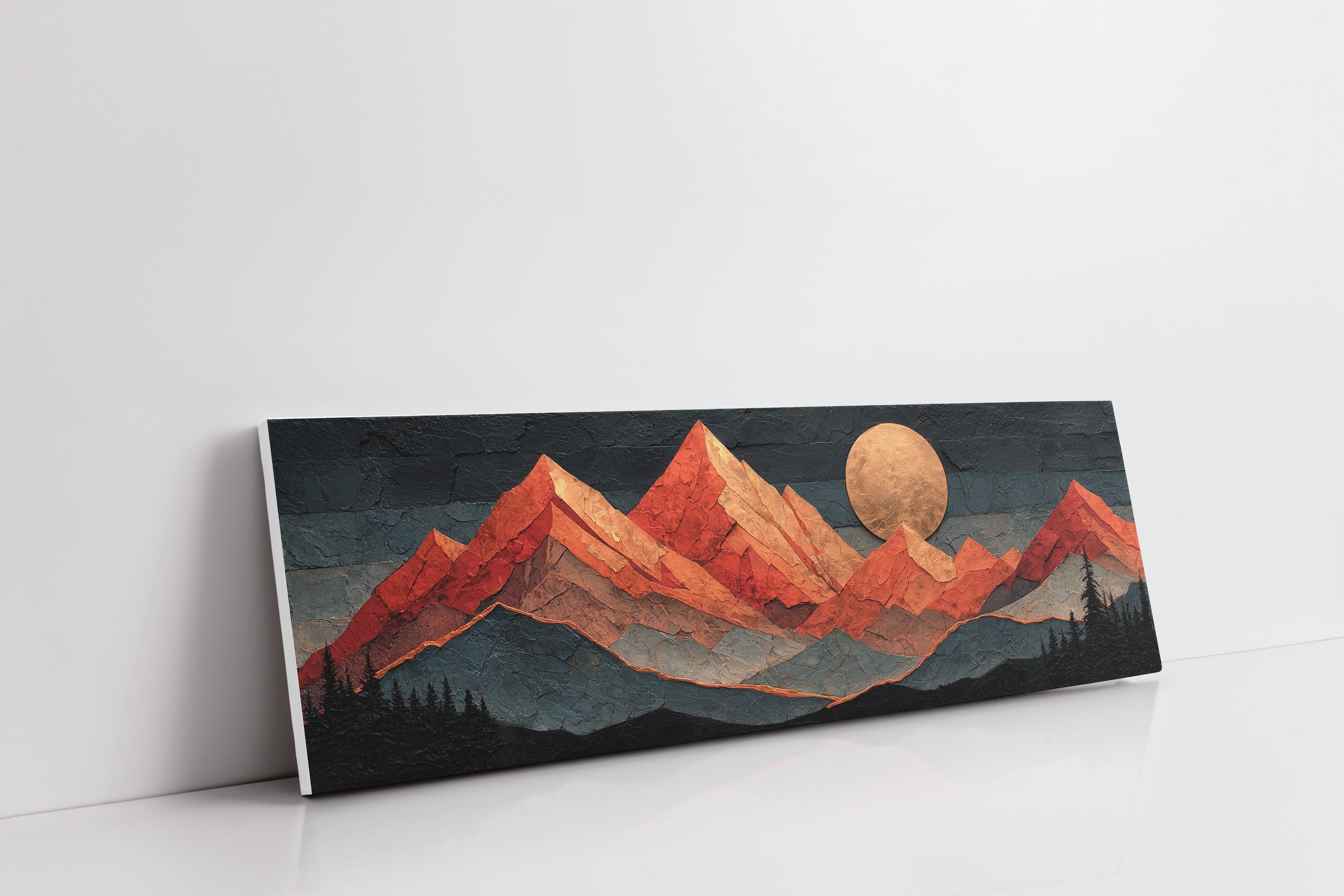 Copper Moonrise Over Ember Peaks