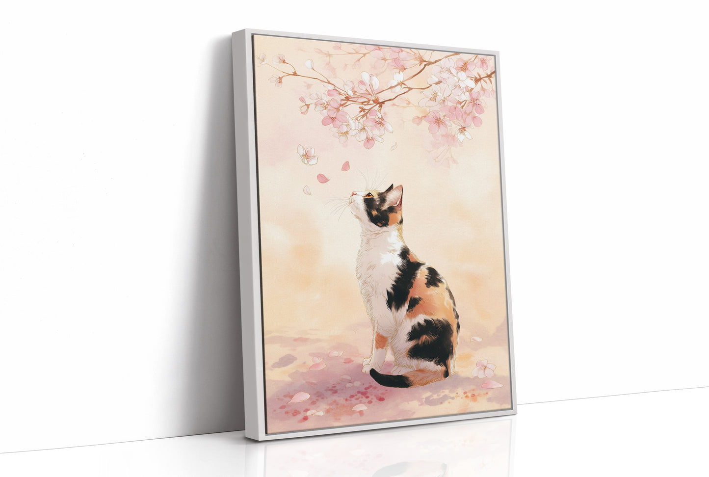 Calico Dreams Under Cherry Blossoms