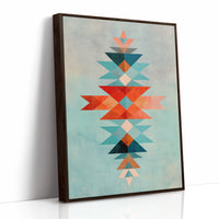 Geometric Harmony in Turquoise and Coral