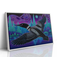 Midnight Loon Crosses Northern Waters
