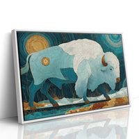 Sacred Bison Under Celestial Moons