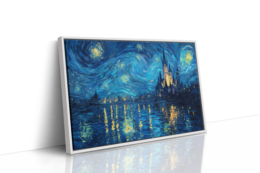 Castle Dreams Under Swirling Skies