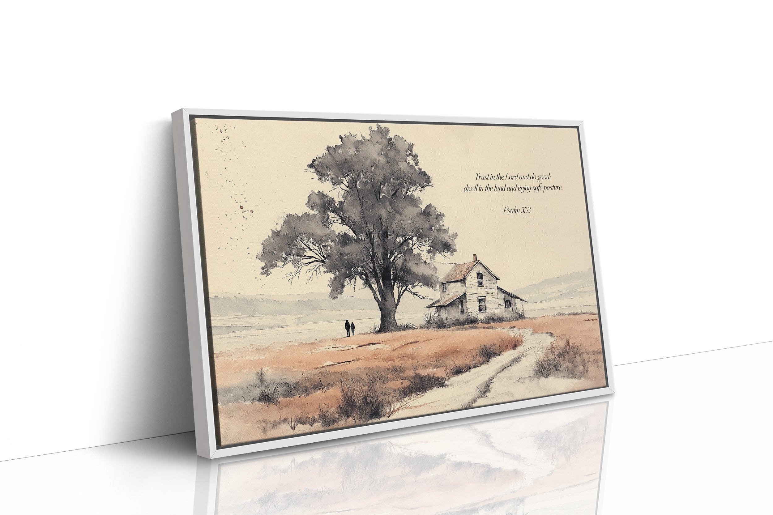 Psalm 37:3 Farmhouse Scripture Art