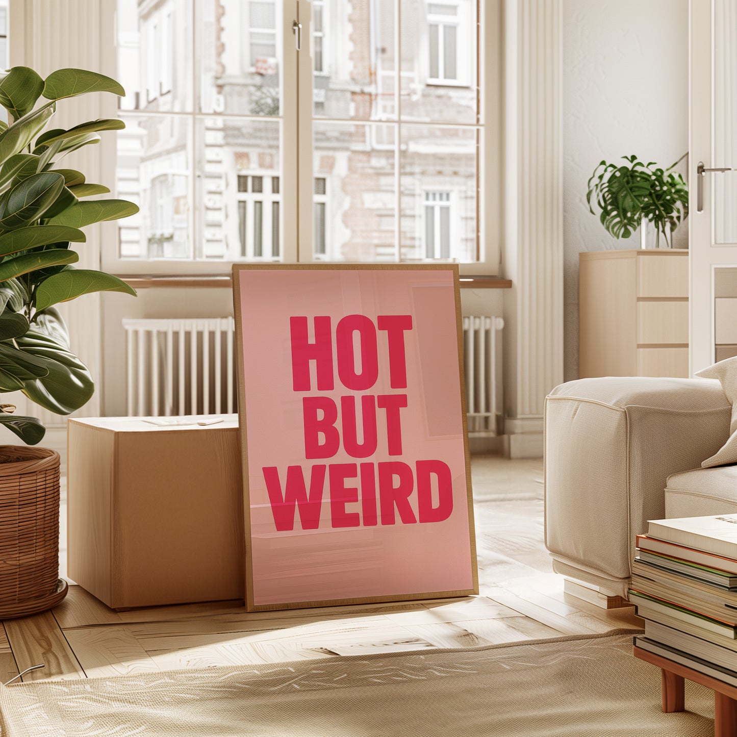 Hot But Weird Bold Pink Wall Art