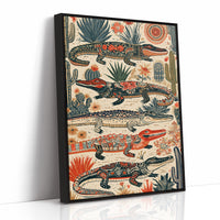 Desert Alligators in Folk Pattern
