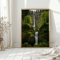 Majestic Waterfall Amidst Lush Greenery