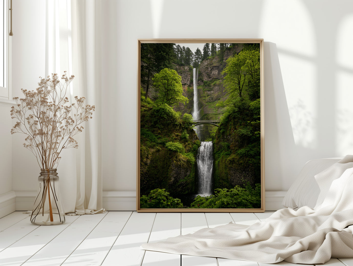 Majestic Waterfall Amidst Lush Greenery