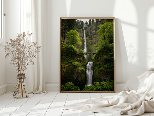 Majestic Waterfall Amidst Lush Greenery