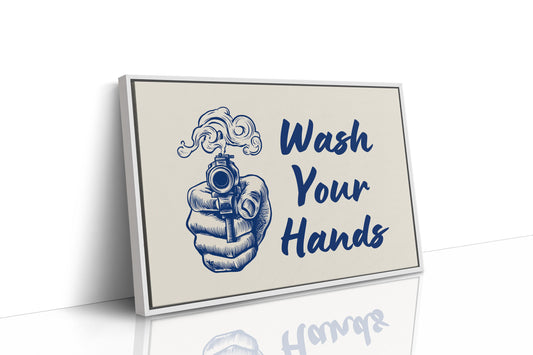 Wash Your Hands Vintage Bathroom Wall Art