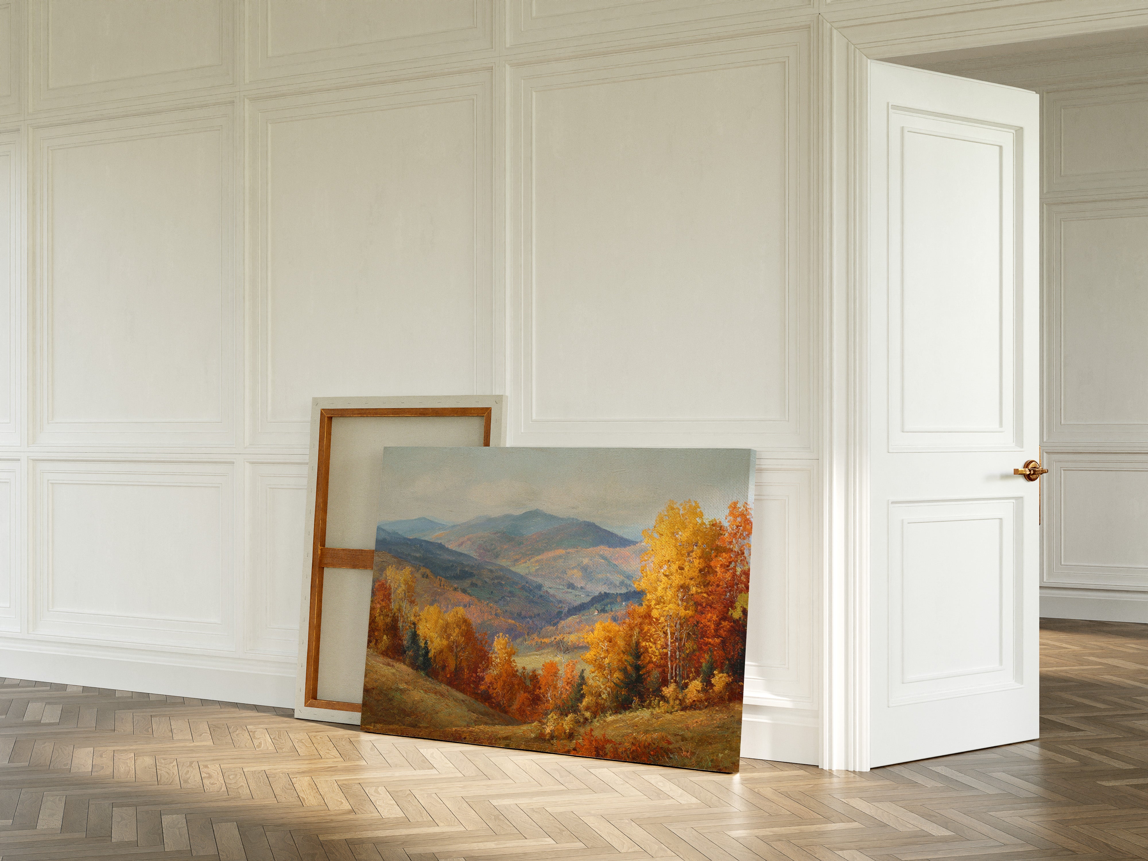 Autumn's Embrace on Distant Hills