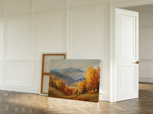 Autumn's Embrace on Distant Hills
