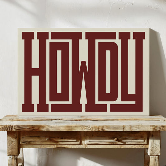 Howdy Maze Style Western Welcome Art