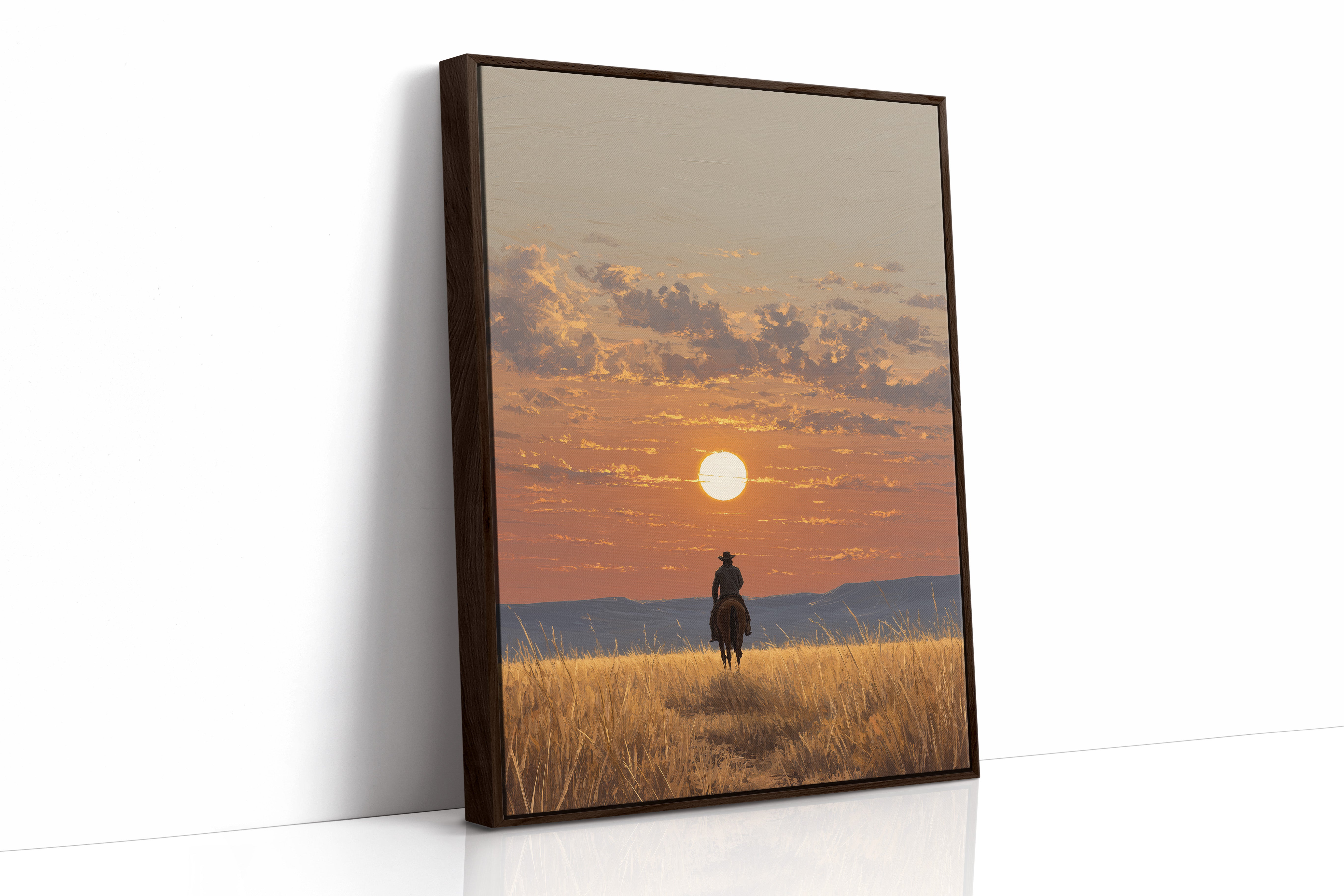 Frontier Wanderer Greets The Setting Sun