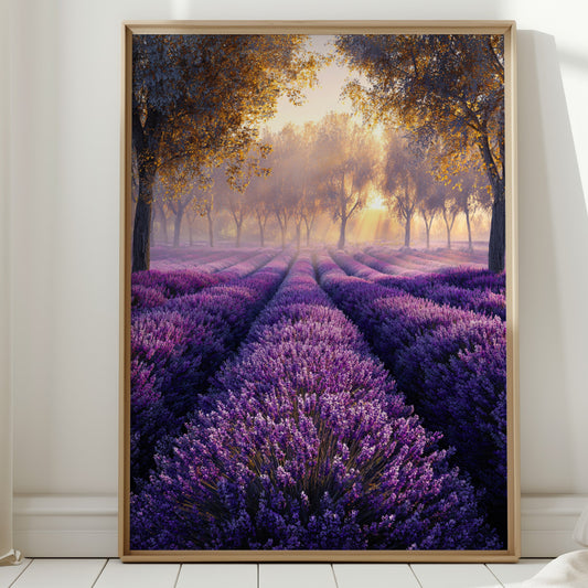 Lavender Fields in Golden Light