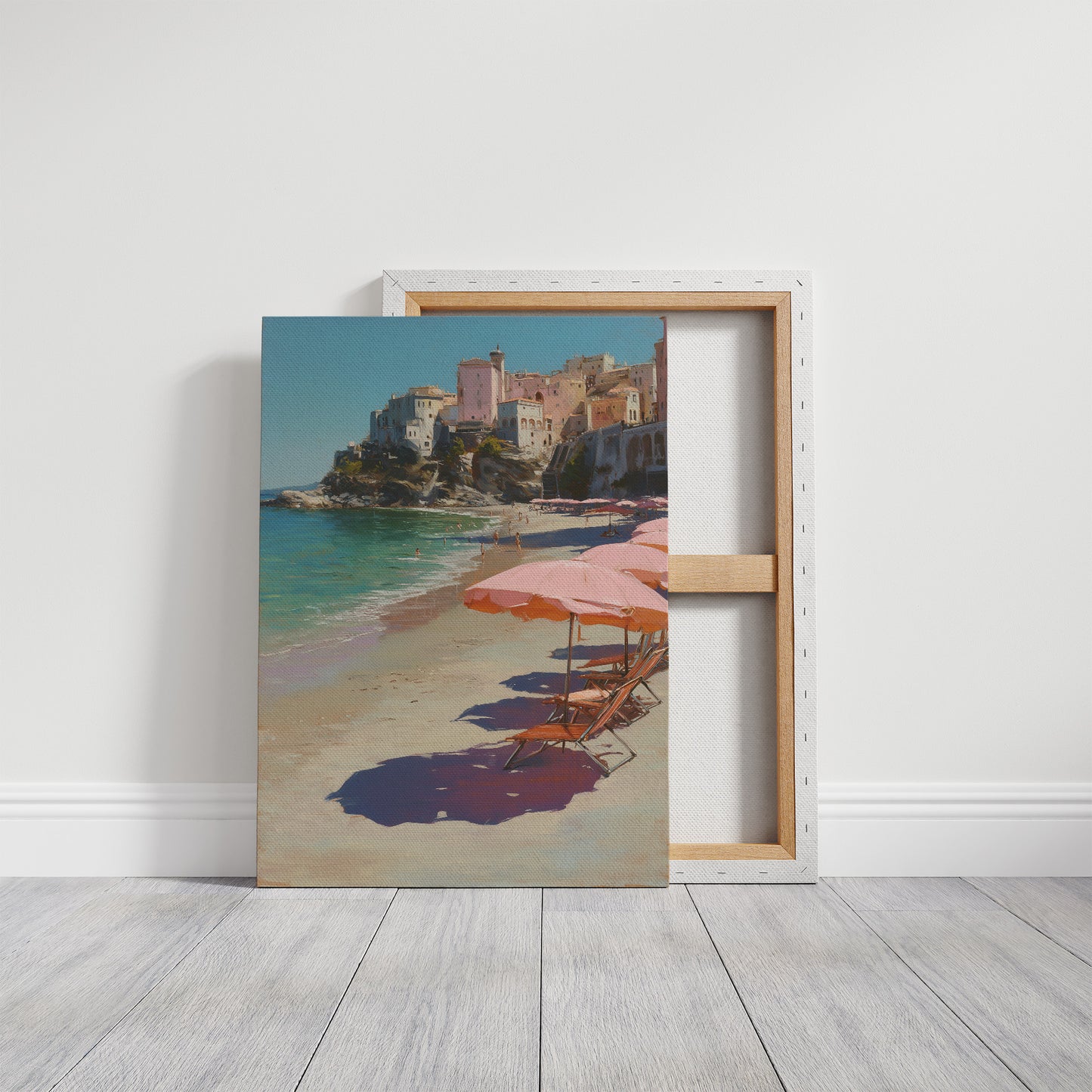 Coral Parasols Guard Mediterranean Dreams