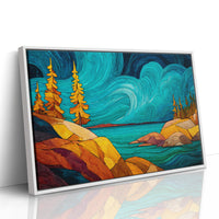 Golden Pines Dance Above Turquoise Waters