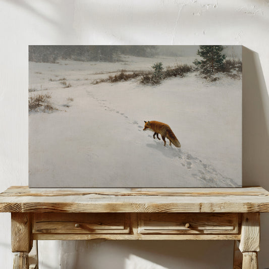 Fox Tracks Through Winter's Canvas