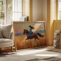 Cowgirl Ride at Sunset Plains